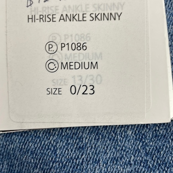 Insane Gene Jeans NWT Hi-Rise Ankle Skinny Medium Wash Blue Denim Size 0 / 23 - Picture 8 of 13